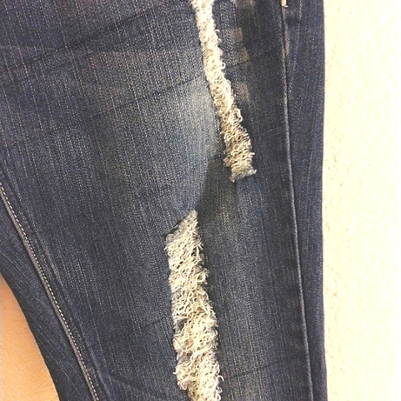 Z.CO Premium Jeans DARK BLUE Distressed High Rise FLARES Size 7 Boot Cut Bohemia - Picture 5 of 14